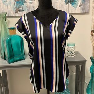 Express striped blouse. Black, blue, pink and grey!